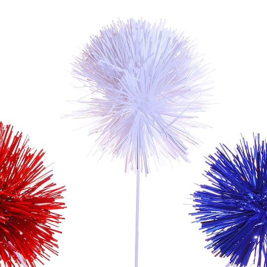 19" Red, White & Blue Pom Pom Pick by Celebrate It™